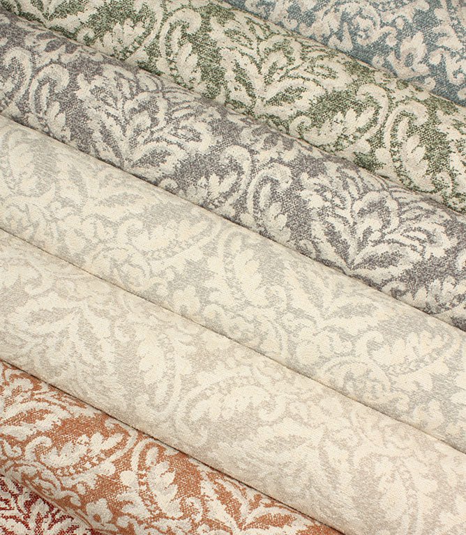 Hester Damask Fabric / Duck Egg - Just Fabrics