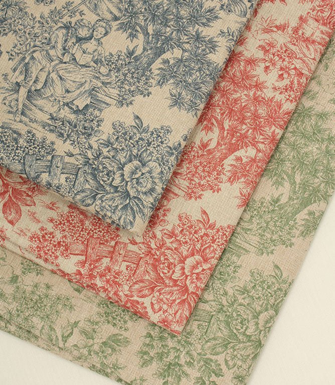 Zen Toile Linen Fabric / Marine - Just Fabrics