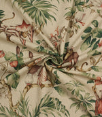 Macaques Fabric / Green - Just Fabrics