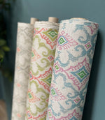 Daria Wide Fabric / Duck Egg / Soft Pink - Just Fabrics