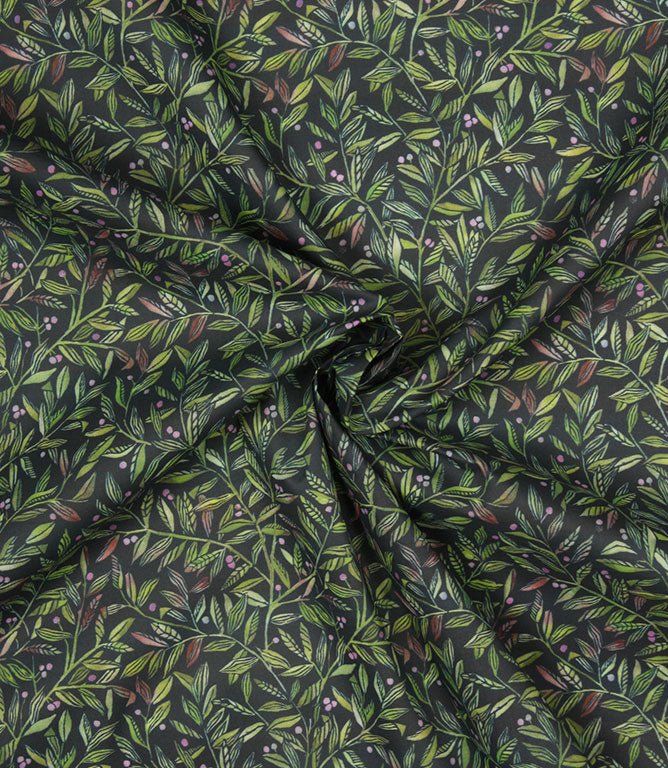 Torquay Lomond Fabric / Olive / Navy - Just Fabrics