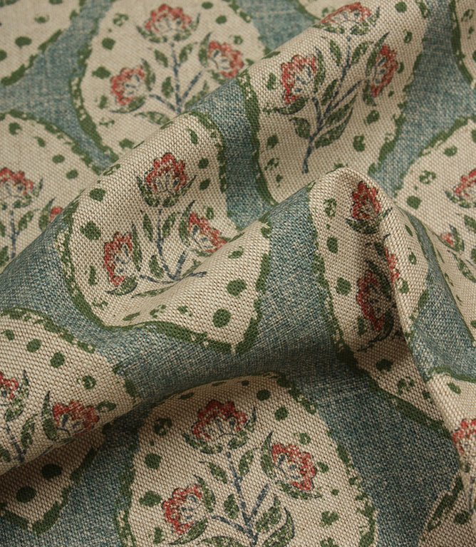 Fleur De Lune Fabric / Indigo - Just Fabrics
