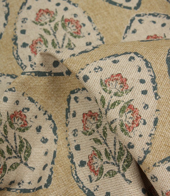 Fleur De Lune Fabric / Soft Gold - Just Fabrics