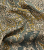 Paisley Garden Fabric / Duck Egg / Indigo - Just Fabrics