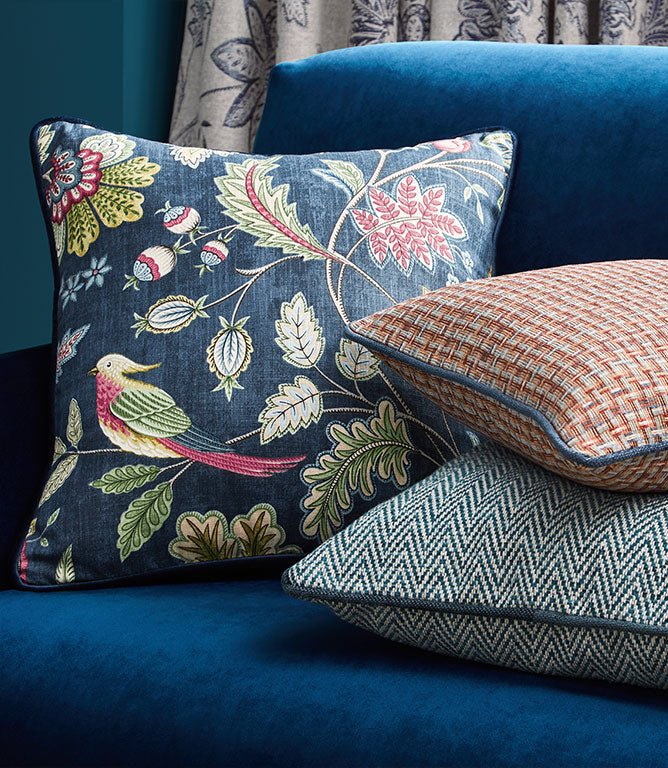 Chanterelle Fabric / Navy - Just Fabrics