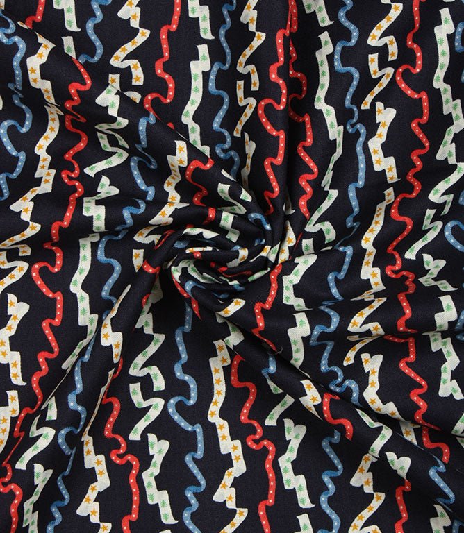 All Wrapped Up Fabric / Navy - Just Fabrics