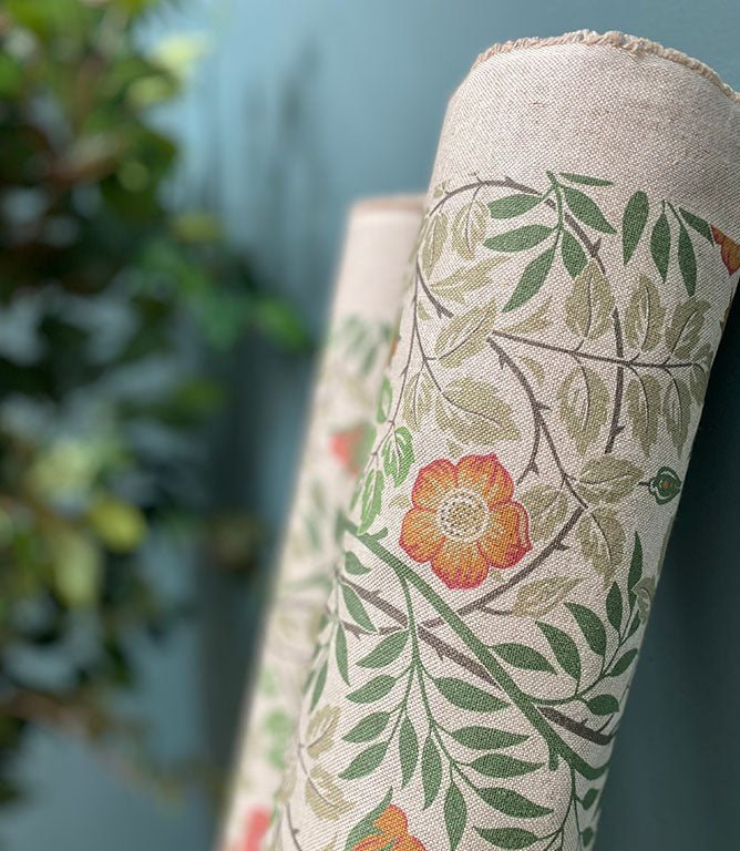 Kielder Fabric / Green / Red - Just Fabrics