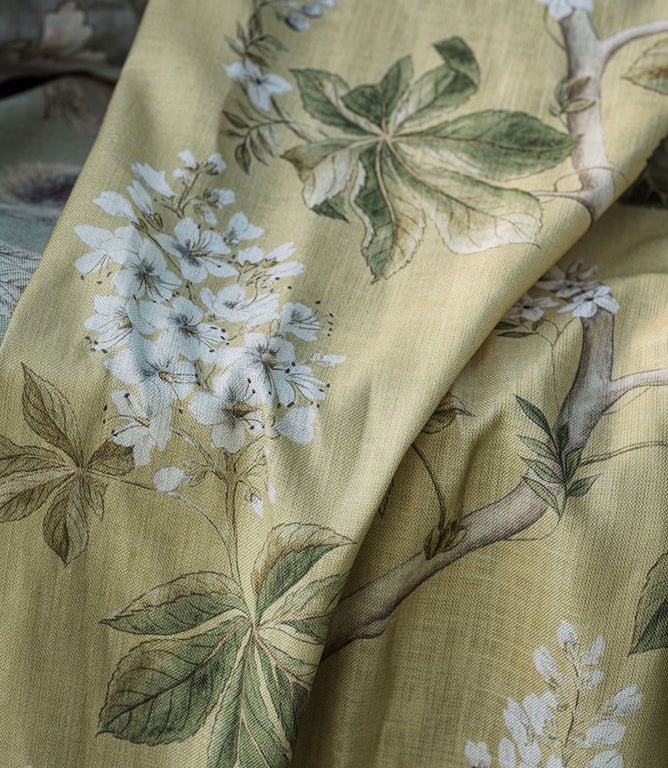 Chestnut Tree Fabric / Lemon / Lettuce - Just Fabrics