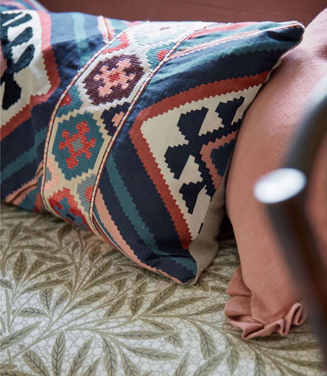 Dorothys Kilim Fabric / Barbed Berry / Indigo - Just Fabrics