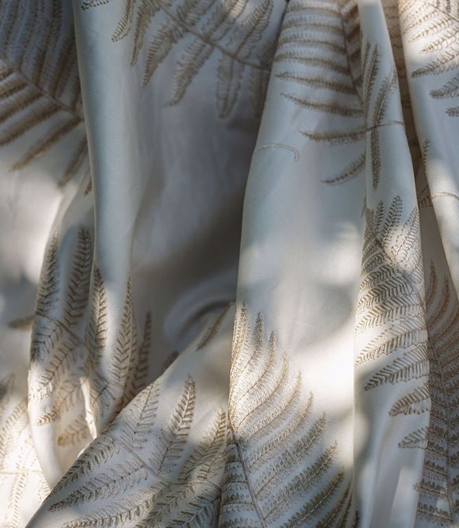 Fern Embroidery Fabric / Ivory - Just Fabrics