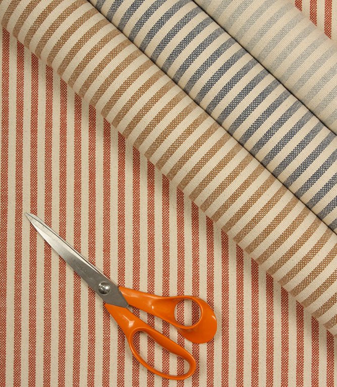 Broadway Stripe Fabric / Caramel - Just Fabrics