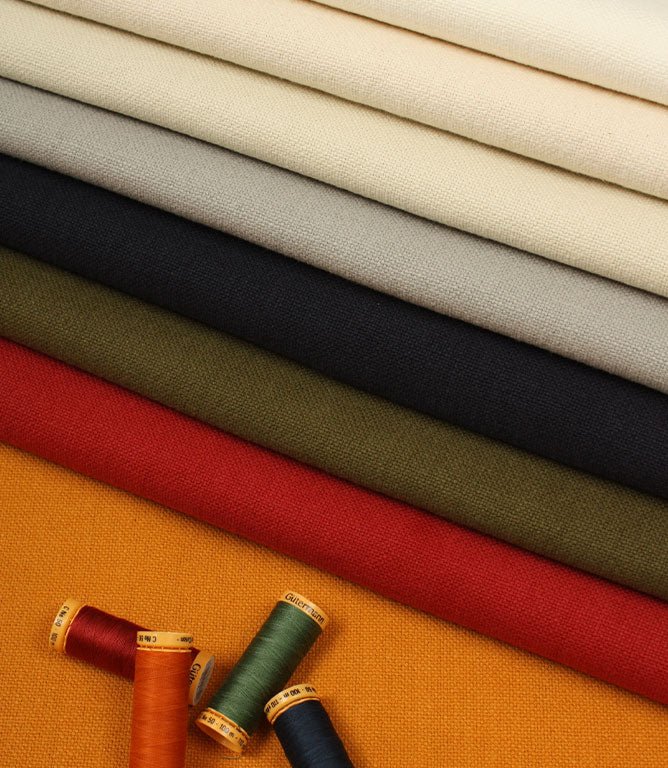 Broadway Linen Look Fabric / Ochre - Just Fabrics