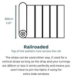 St Agnes Wide Stripe Fabric / Blue - Just Fabrics