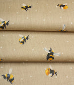 Cottage Bees PVC Fabric / Natural - Just Fabrics