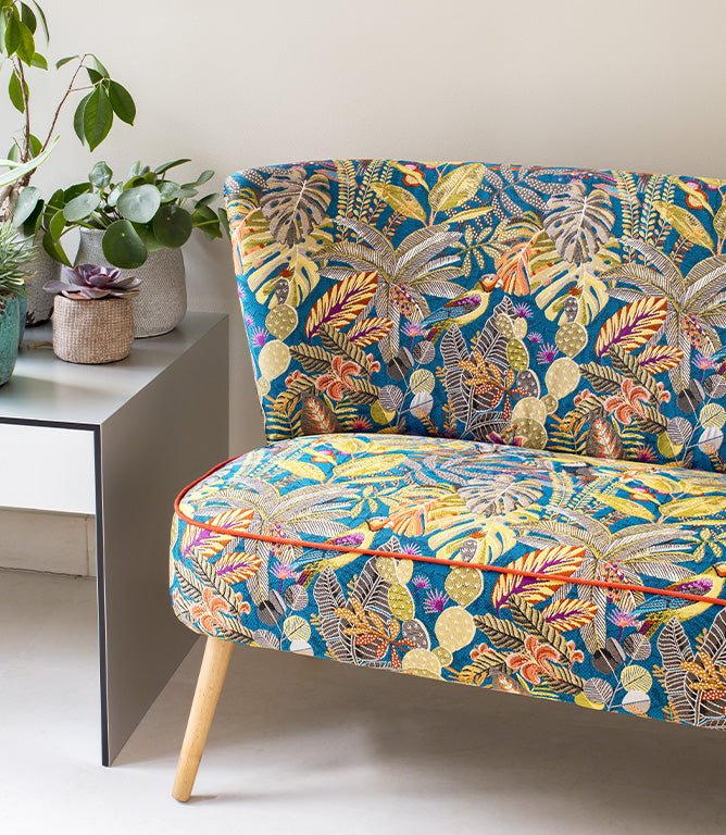 Tropical Andes Fabric / Petrol - Just Fabrics