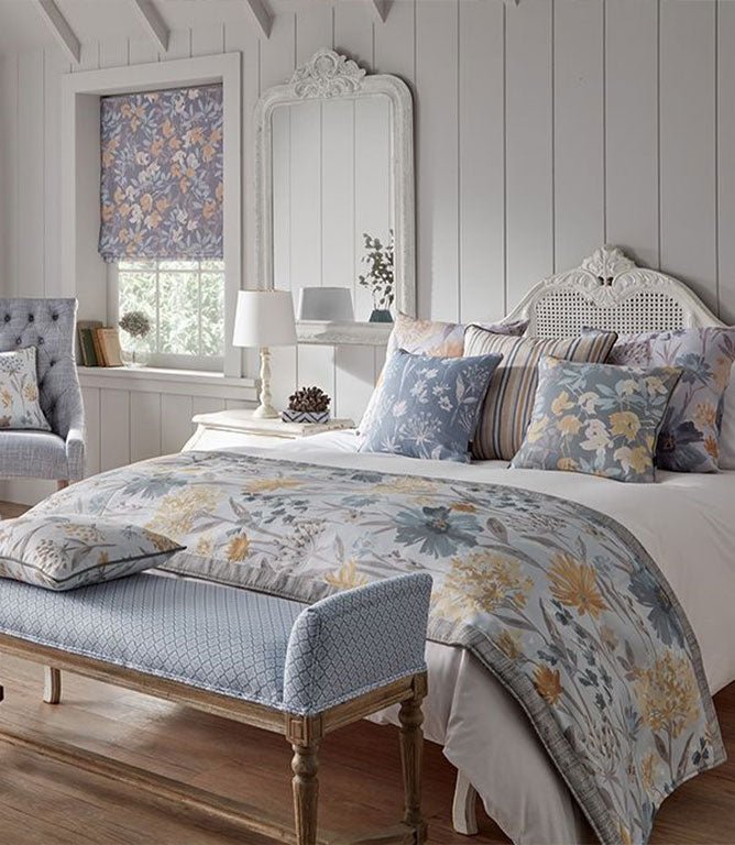 Fleur FR Fabric / Wedgewood - Just Fabrics