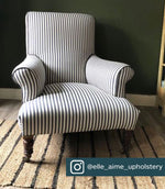 Cotswold Ticking Fabric / Grey - Just Fabrics