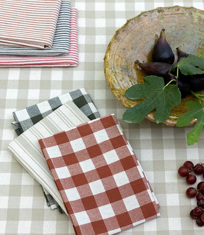 Aldsworth Check Fabric / Terracotta - Just Fabrics