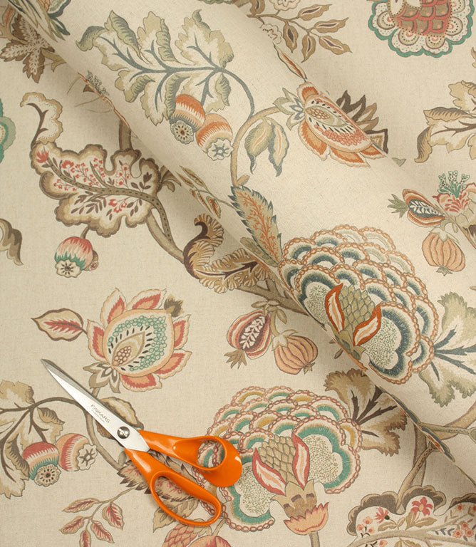 Jacobean Fabric / Clay - Just Fabrics