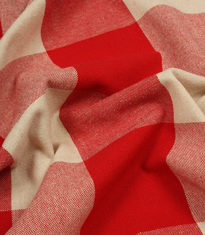 Aldsworth Chunky Check Fabric / Red - Just Fabrics