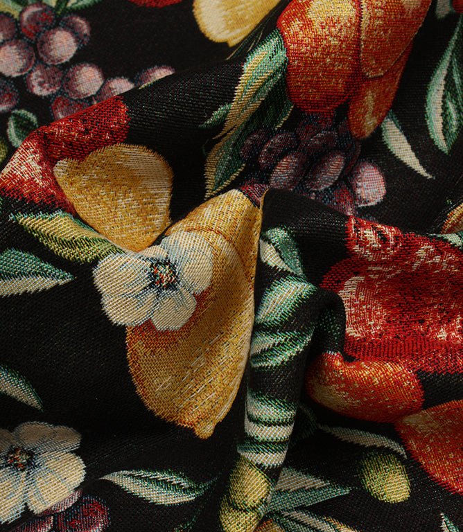Citrina Tapestry Fabric / Black - Just Fabrics