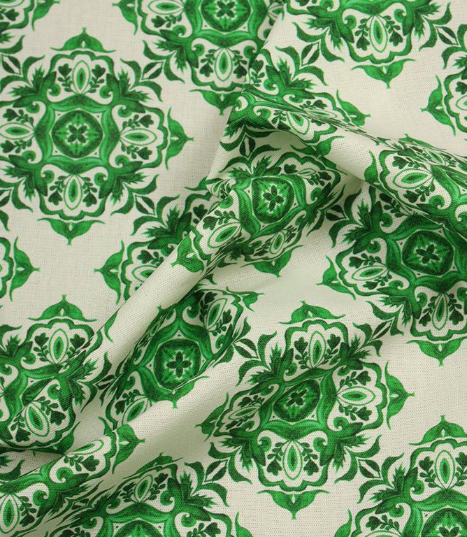 Trellis Bloom Outdoor Fabric / Green - Just Fabrics