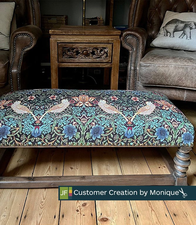 Strawberry Thief Tapestry Fabric / Black - Just Fabrics