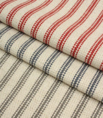 JF Linen Ticking Fabric / Red - Just Fabrics