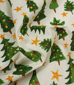 Festive Spruce Fabric / White - Just Fabrics