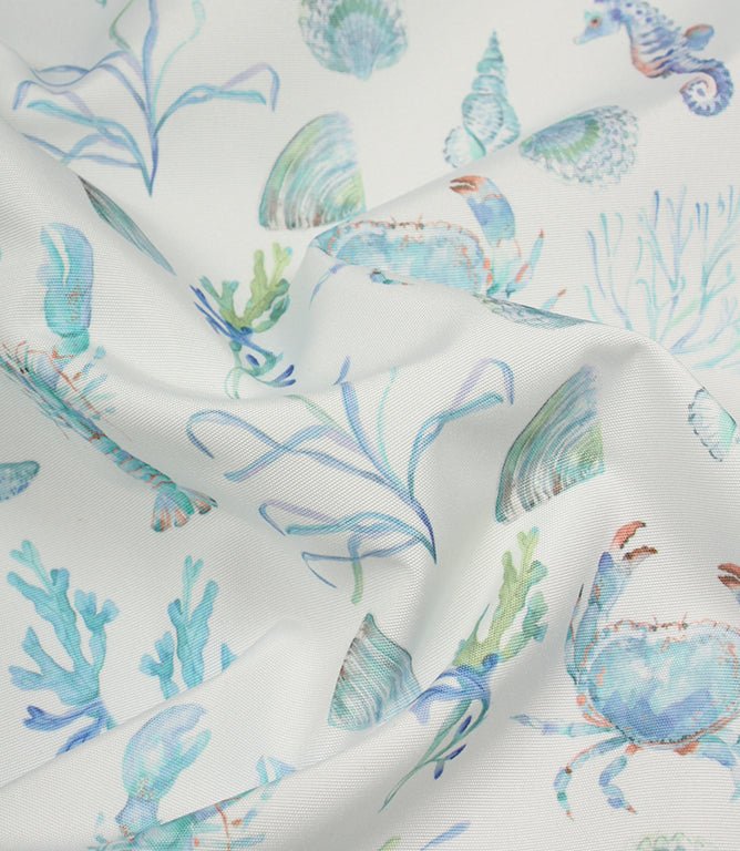 Oceanic Treasures Outdoor Fabric / Aqua - Just Fabrics