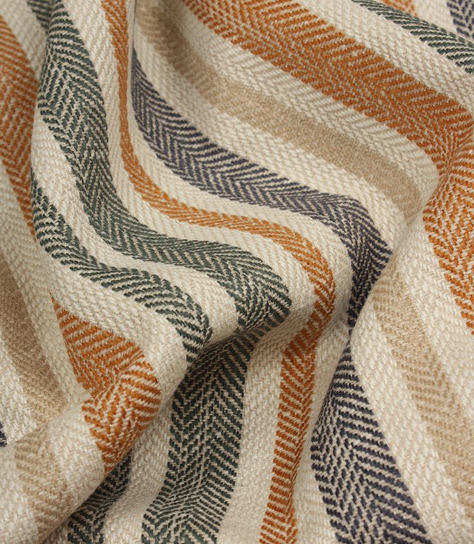 Bourton Stripe Fabric / Burnt Orange - Just Fabrics
