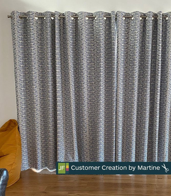 Cornish Sardines Fabric / Indigo - Just Fabrics