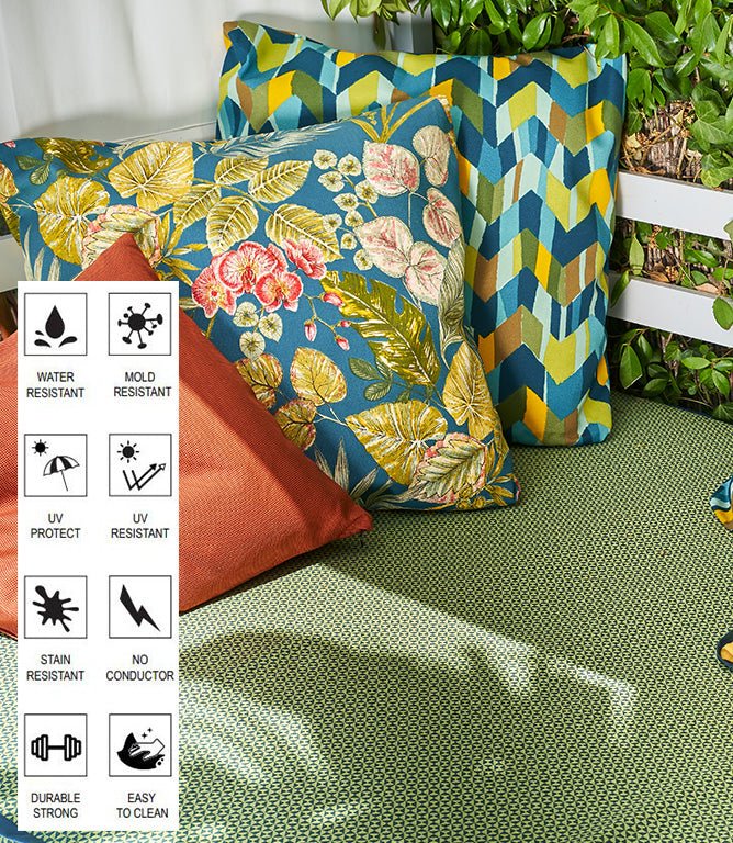 Botanical Outdoor Fabric / Indigo - Just Fabrics