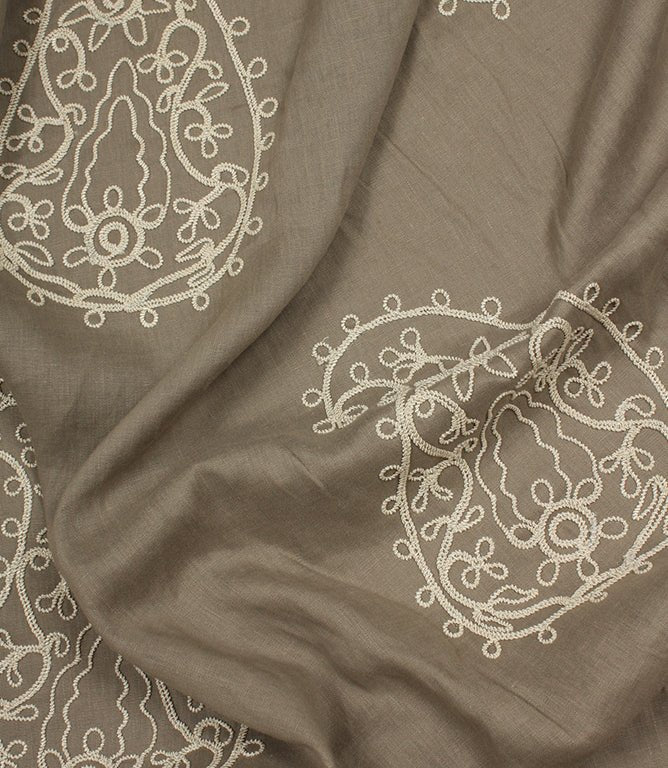 Kashmir Fabric / Linen / Ivory - Just Fabrics