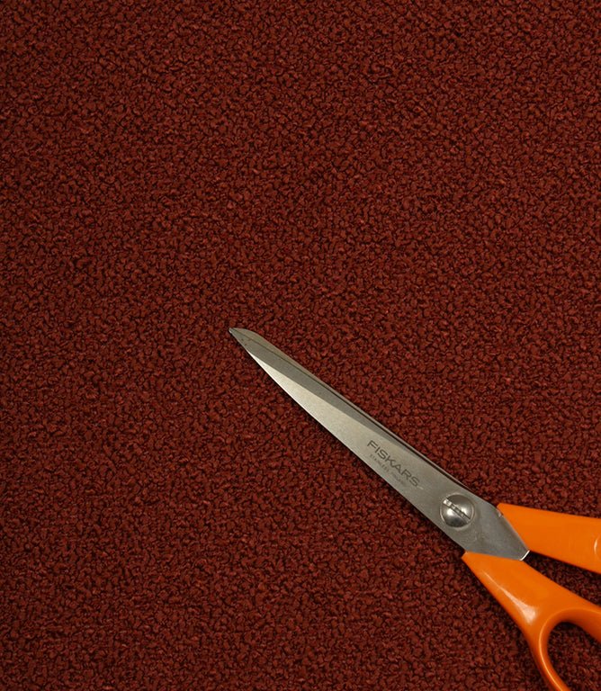Ethena Boucle FR Fabric / Rust - Just Fabrics