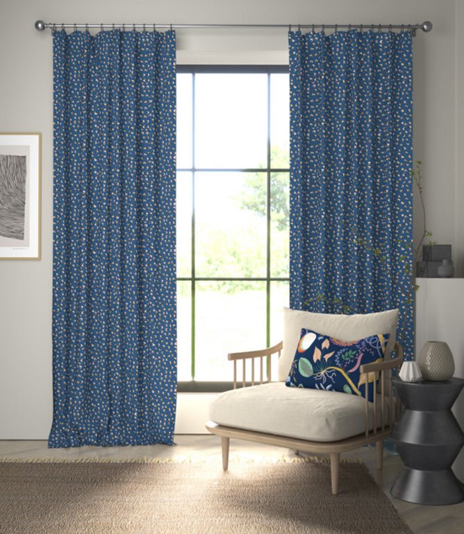 Leopard Dots Fabric / Denim / Milkshake - Just Fabrics