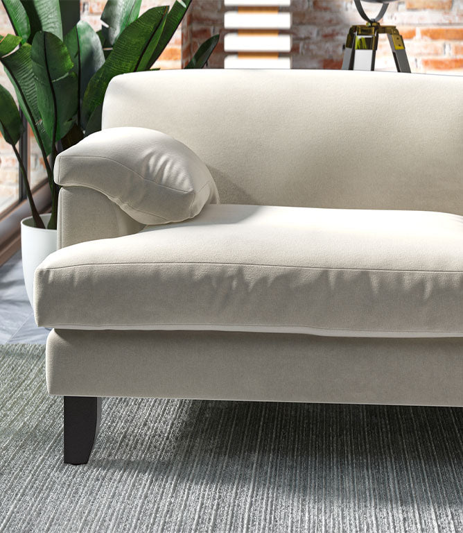 Harrow Chenille FR Fabric / Ecru - Just Fabrics