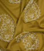 Kashmir Fabric / Ochre / Ivory - Just Fabrics