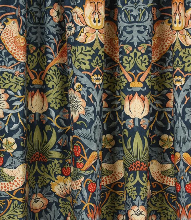 William Morris Curtains - Strawberry Thief - Indigo