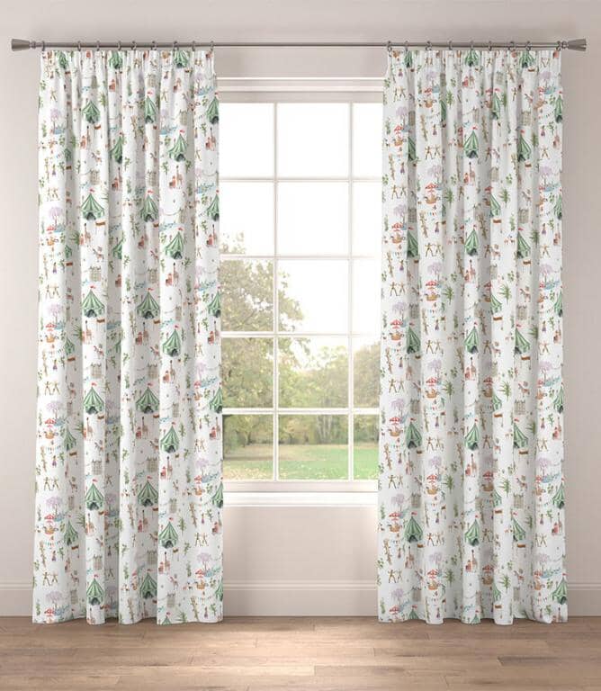Le Cirque Du Chateau Pencil Pleat Curtains - Just Fabrics