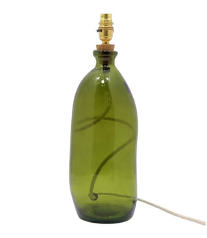 Hartland 41cm Recycled Glass Olive Green Lamp Base