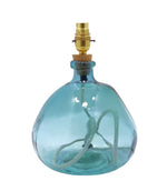 Braunton 29cm Recycled Glass Light Blue Cream Flex Lamp Base - Just Fabrics
