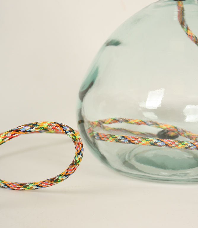 Braunton29cm Recycled Glass Natural Multi Flex Lamp Base - Just Fabrics