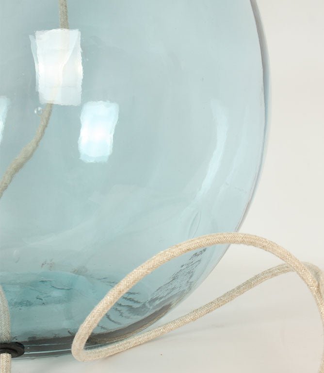 Branscombe 62cm Recycled Glass Light Blue Lamp Base - Just Fabrics