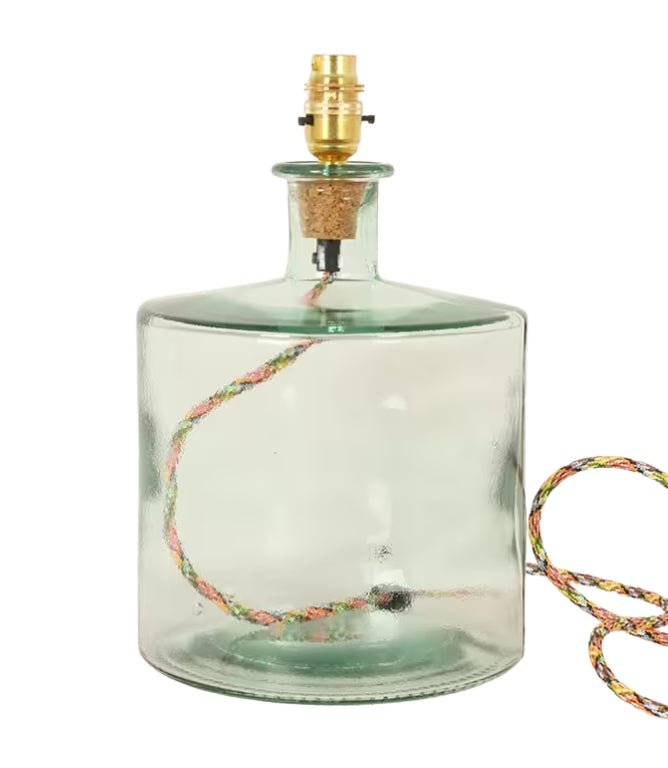 Brixham 32cm Recycled Glass Natural Lamp Base - Just Fabrics