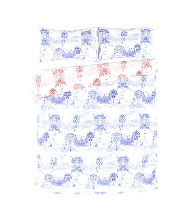 Toile Du Chateau Reversible Bedding Set - Just Fabrics