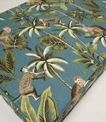 Mr Monkey Teal Piped Window Seat - Just Fabrics