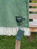 Herringbone Olive Green Throw