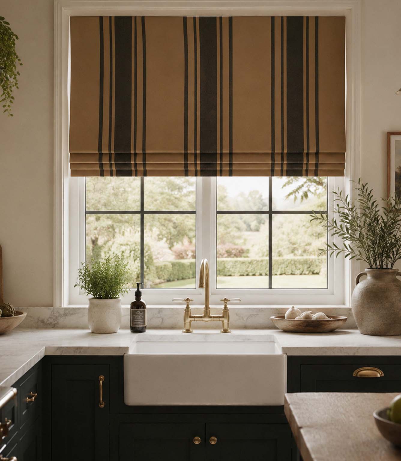 Aldsworth Broad Stripe Fabric / Linen Noir