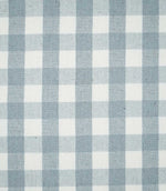 Aldsworth Check Haze fabric featuring a classic large-scale check pattern in soft hazy blue and white with a subtly textured woven finish.